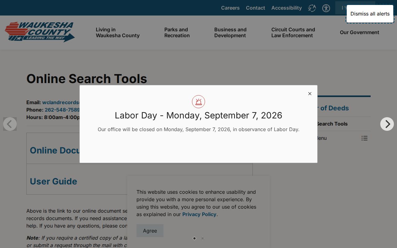 Waukesha County deed search tools used for New Berlin records
