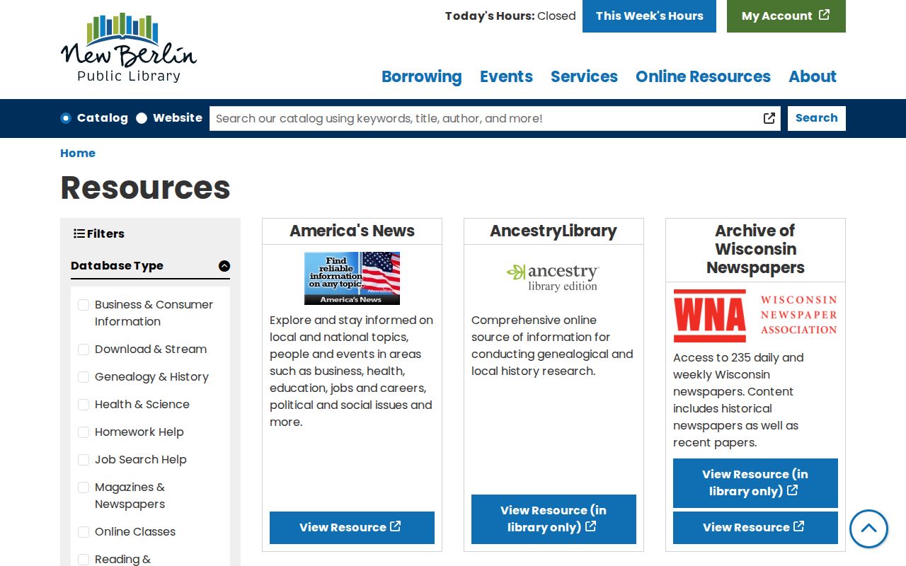 New Berlin city directory and genealogy database resources