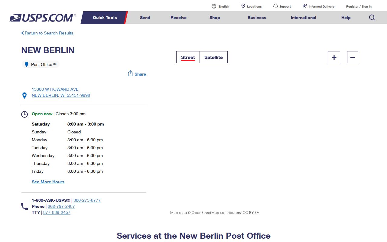 New Berlin ZIP code directory post office location record
